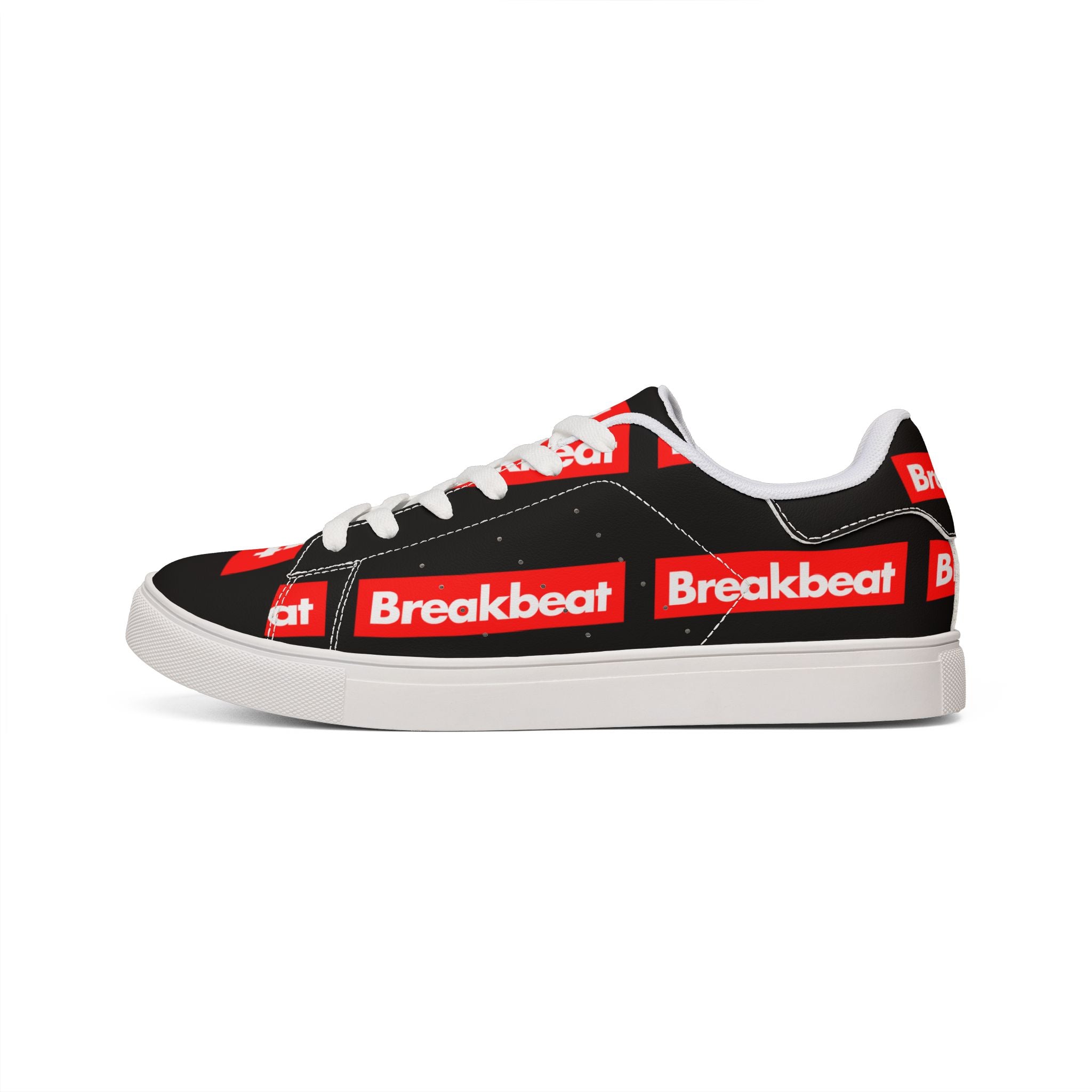 Breakbeat Leather Sneakers — Men’s Low-Top Music-Inspired Shoes