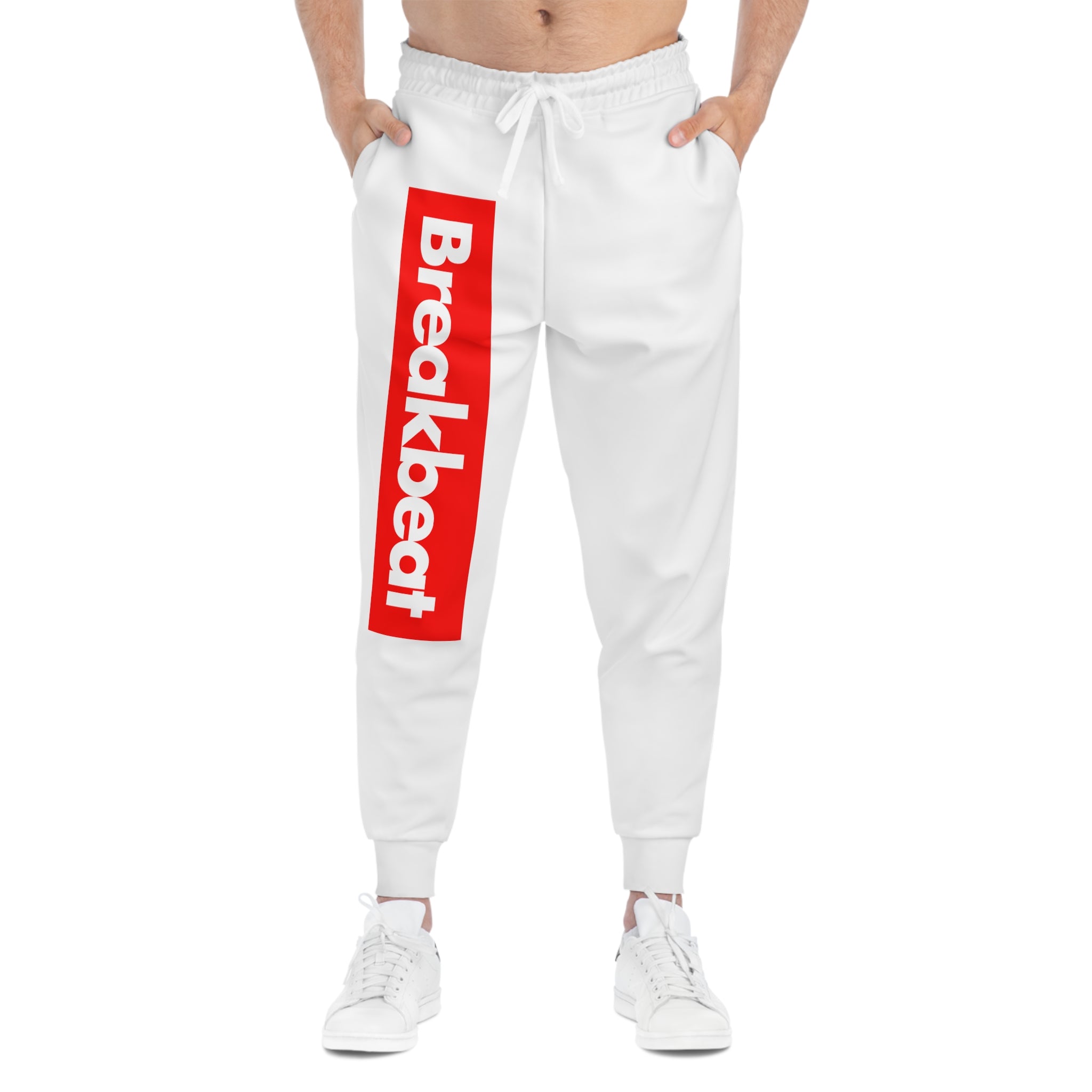 Breakbeat Athletic Joggers — Bold Red Logo Streetwear