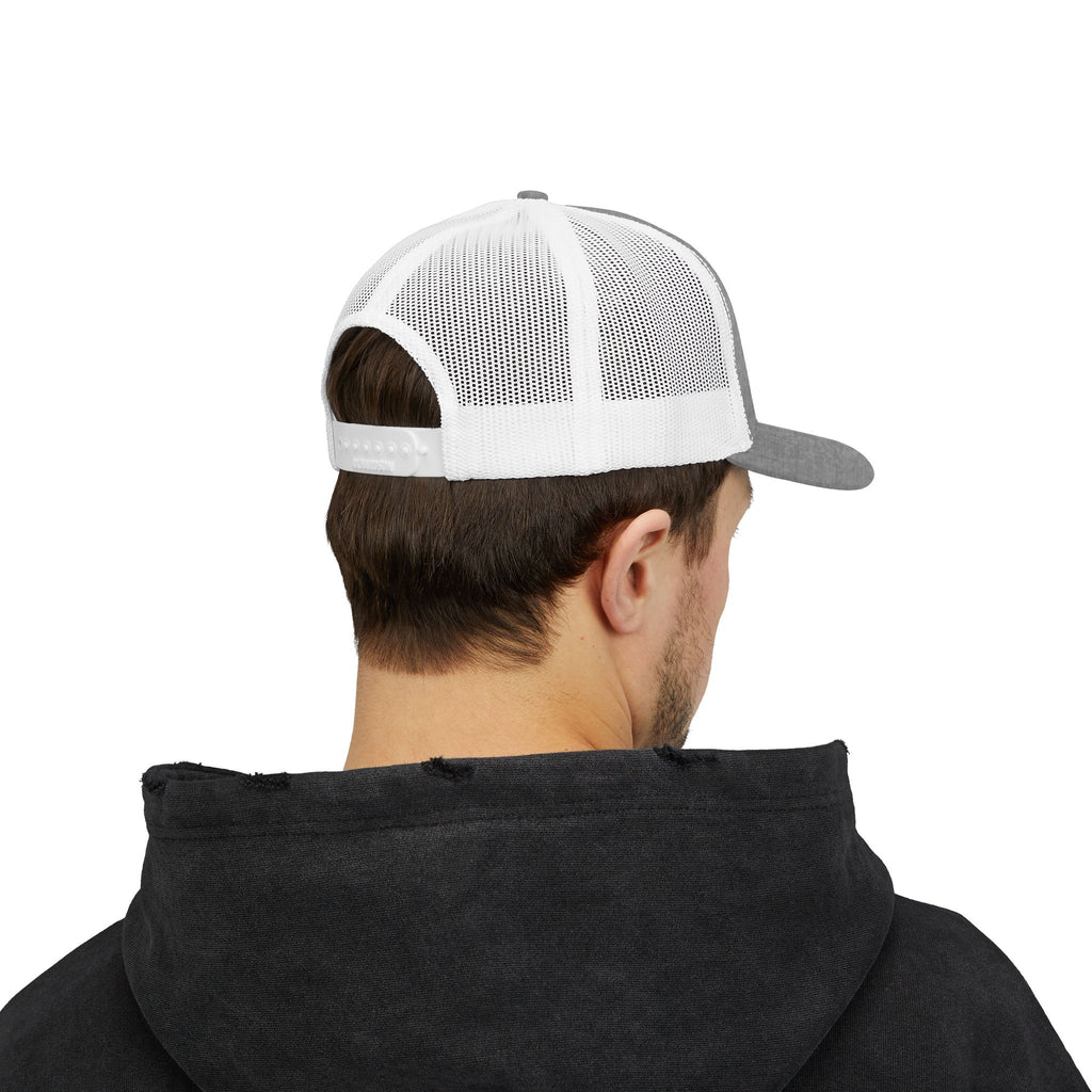 Breakbeat Music Trucker Cap — Retro Headphones Logo Snapback